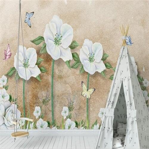 Modern custom 3d HD photo wallpaper large living room bedroom background wall mural simple stereoscopic flower blue wallpaper