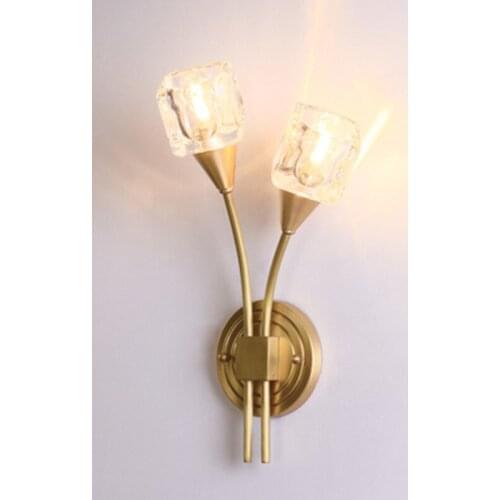Modern Lamp Gold Luxury Clear Crystal Wall Light Fixtures Bedside Living Room LED Wall Lamp Bedroom AC90-260V Wall Sconces