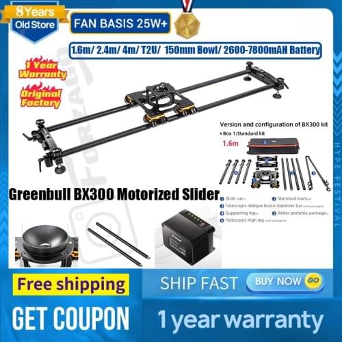 Greenbull BX300 1.6m Portable Motorized Video Dslr Electronic Camera Track Dolly Slider Dolly&rail 1.6 Meter 70KG
