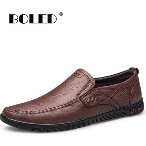 Plus Size Natural Leather Casual Shoes Men Quality Loafers Flats Soft Moccasins Breathable Slip On Driving Men Shoes
