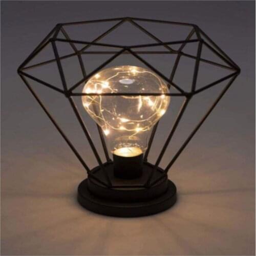 Vintage Diamand Shape Cage Lampshade Nordic Modern Loft Hanging Industrial Retro Metal Bird Cage Bulb Guard Light Lamp Holder