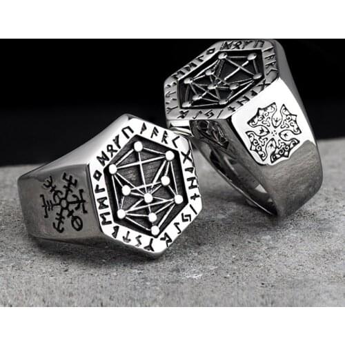 Vintage Viking Nordic Slavic Pagan Amulet Finger Ring Hip Hop Party Mens Retro Life Tree Totem Ring Women Men Gift