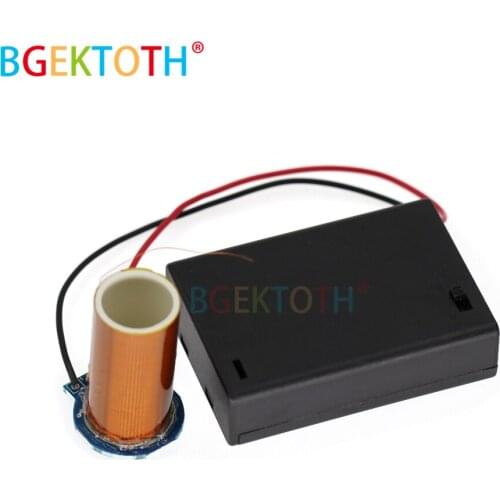 1 Set Mini Tesla Coil Kit Battery Powered Mini Music Tesla Coil Plasma Speaker Tesla Wireless Transmission DIY Kit