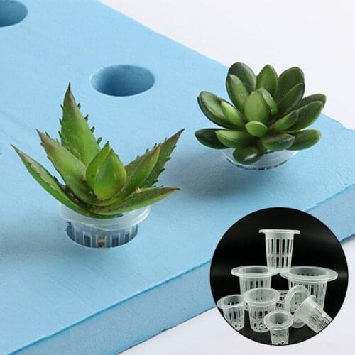 10pcs Hydroponic Mesh Pot Vegetable Planting Basket Soilless Cultivation Plastic Plant Rooter Cup Aquarium Plant Cultivate Pots