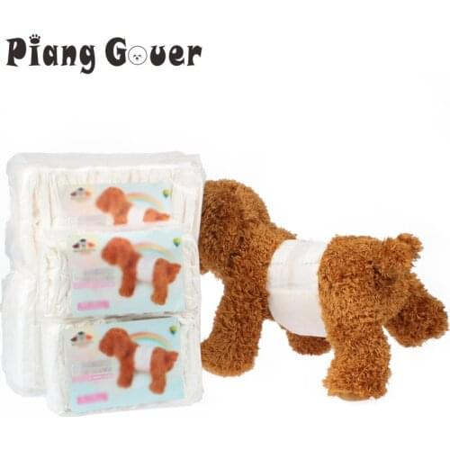 12pcs/pack Disposable Big Dog Diaper Soft Comfortable Super Absorbent Safe Pet Diapers Male Dog Puppy Physiological Belt
