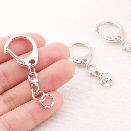 20 PCS Silver Key Chain Ring 50MM Bag Purse Strap Handbag Hook Swivel Snap Purse Hook finding Jewelry making lanyard clip