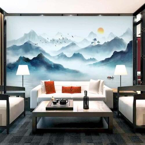 3D Photo Wallpaper Mural Chinese Style Mountain Water For Living Room Bedroom Home Wall Decor Custom Any Size Murals