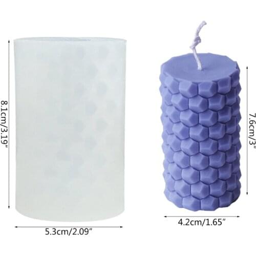 3D Honeycomb Roman Column Mold DIY Silicone Aromatherapy Candle Mold Crystal Epoxy Plaster Mould Candles Making Supplies W3JE