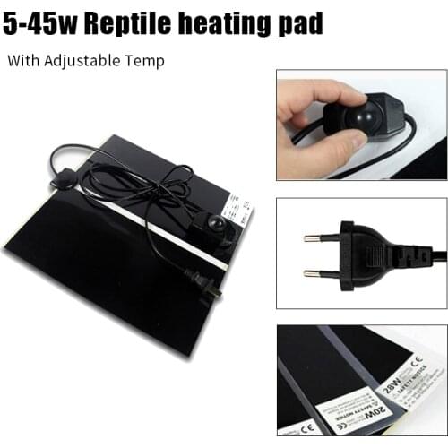 5-45W EU Terrarium Reptiles Heat Mat Climbing Pet Heating Warm Pads Adjustable Temperature Controller Mats Reptiles Supplies