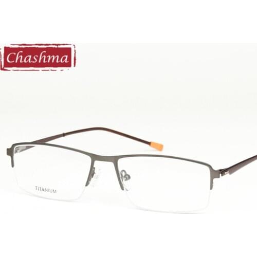 Chashma Brand Designer Men Optical Glasses Frame montura de gafas para hombres titanio Eyeglasses Half Rim Frame