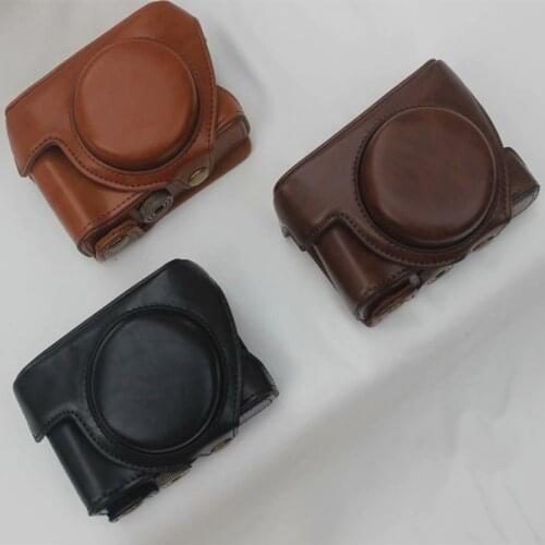 For Sony ZV-1 Camera Bag ZV1 PU Leather Case Black Card Portable Hand Bag For Sony ZV-1 ZV1 Protective Case Camera Bag