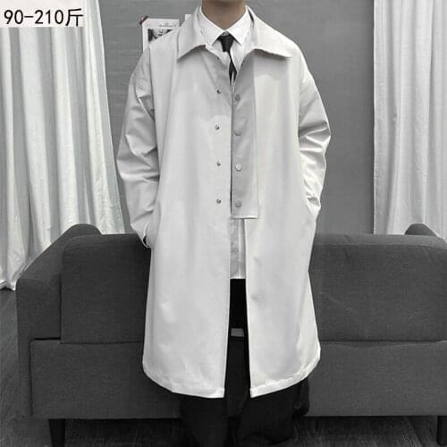 Long Coat Men 2021 New Fall Loose Style Fashion Trench Coat Mens Casual Windbreakers Male High Quality Jackets Men M-3XL O119