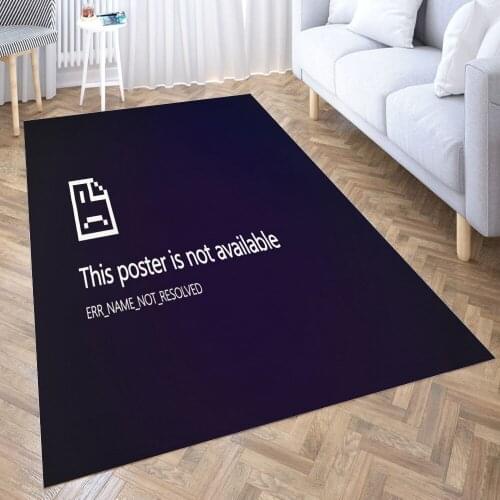 Error Carpet for Living Room 3D Anime Cartoon Rug Gamer Teen Room Bedside Lounge Rug Kids Children Floor Mats