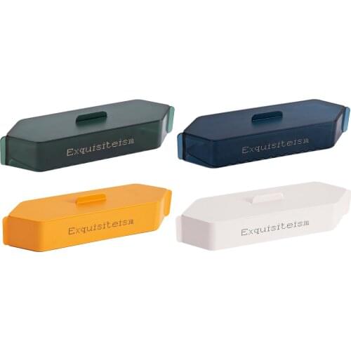 Creative Chopsticks Storage Box Boat-like Shape Tableware Storage Drainable Container Holder with Lid