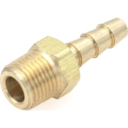 1/8" NPT Male x 4mm Hose Barbed Tail Brass Fuel Fitting Connector Adapter