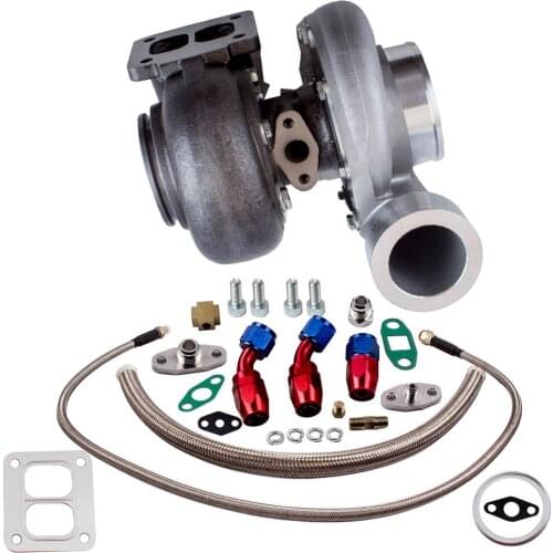 GT45 T4 V-Band Universal Turbocharger 1.05 A/R + Oil Drain Feed & Return Line