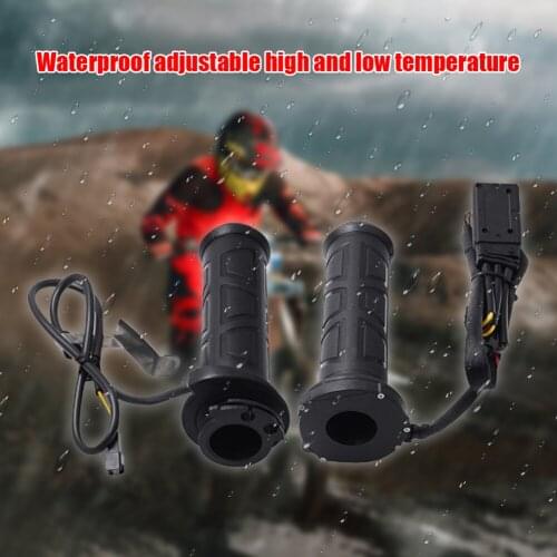 12V Motorcycle Throttle Handlebar Grips Temperature Adjustable Waterproof Heating Hand Grip Motorcycle Equipments