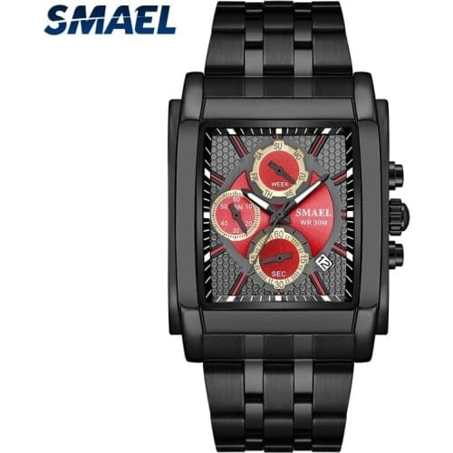 SMAEL Casual Mens watches With Quartz Movement, Waterproof LED Display, Drop-proof Stopwatch Timer