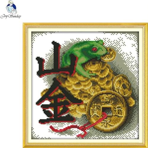 Vein gold animal pattern cross stitch kit 14CT white 11CT printed embroidery kit DIY handmade needlework home decoration crafts