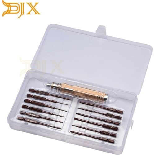 DJX 12 in 1 Hard Alloy Hex Screwdriver Set Repairing Tools Kit for RC DIY Drone Helicopter RC Toy