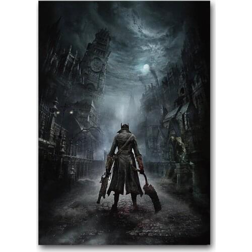 Bloodborne The Old Hunters Posters Game HD Wall Art Wall Picture Silk Or Canvas Painting Home Decor 30*45cm 40*60cm 50*75cm