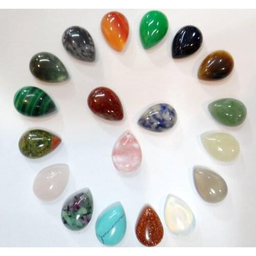 Natural Stone Quartz Crystal Turquoises lapis Water droplets Cabochon pendant for diy jewelry making Necklaces Accessories50pc