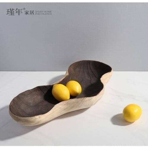 New Chinese Creative Cloud Shape Log Fruit Plate Decoration Model Room Living Room Restaurant and Tea Table Storage Tray