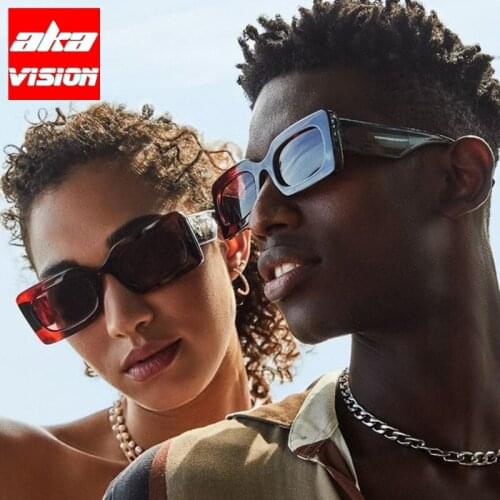AKA VISION Rectangle Vintage Women Sunglasses Square Glasses Women/Men Brand Designer Small Eyewear Women Gafas De Sol Hombre