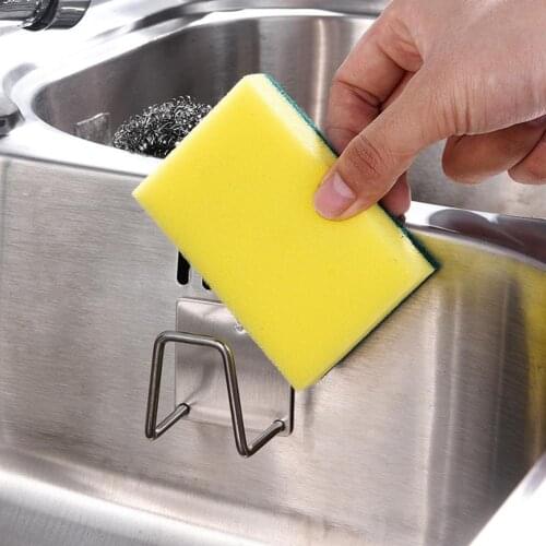 Steel Sponge Rack Kitchen 304 Steel Wire Multifunctional Rack Sink Free Ball Rack Punching Paste Drain H1N2