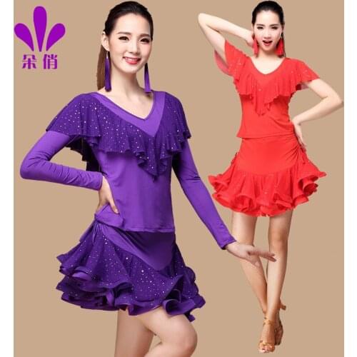 Lady New Suit 2pcs Short-sleeved Women Summer Square Dance Clothes Shirt and Skirt Middle-aged Female Dance Costumes B-4288