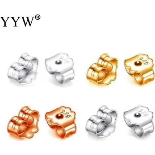 10Pairs Silver color Ear Nut Component Earrings Jewelry Accessories rose gold Component for Women Earrings Ear Post Nuts