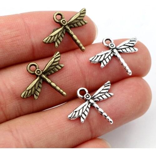 19x16mm 30pcs Antique Silver Plated Bronze Plated Dragonfly Handmade Charms Pendant:DIY for bracelet necklace