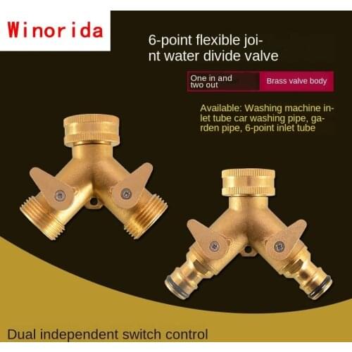 3/4 Inch Water Divider Inner Wire Live Connection Shunt Tee Full Copper Ball Valve Switch Faucet Water Pipe One Point Two Way