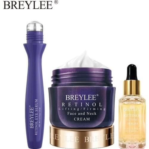 3Pcs BREYLEE Retinol Set Anti Aging Firming Facial Serum /Eye Cream / Face Cream Remove Fine Line Moisturizing