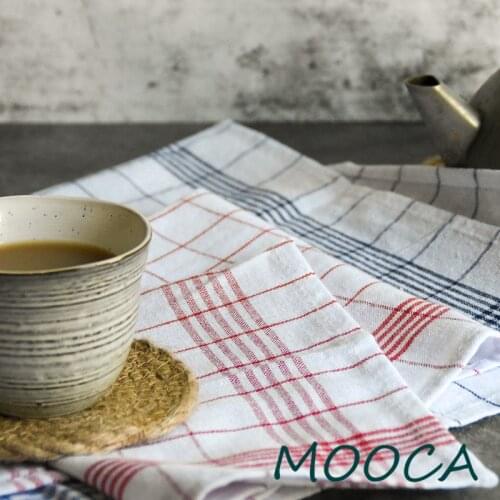 Blue and red Gingham Checkered Plaid kitchen napkin kitchen towel decorative cloth cotton 40x60cm 5pcs