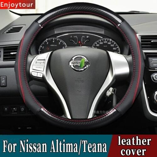 Accessories Car Styling Genuine Leather Steering Wheel Covers for Nissan Altima Teana J31 J32 L31 L33 L34 2003 2008 2013 2018