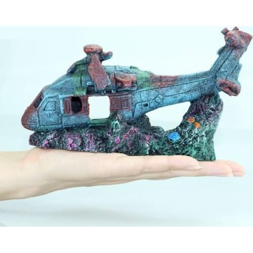 Aquarium Landscaping Decoration Airship Battleship Submarine Shape Shelter House Fish Tank Rockery Decoration Ornaments