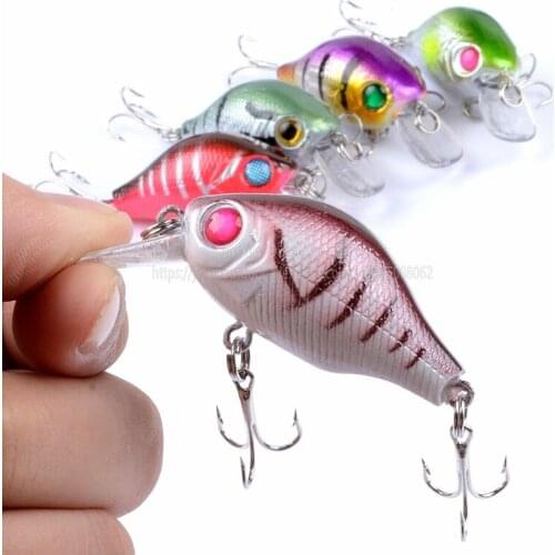 Free Shipping 5Pcs/Lot 5.5cm8.4g Fishing Lure Artificial Crank Hard Bait Double Hook Topwater Minnow Wobblers Fish Lures YU008
