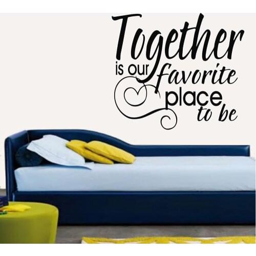 Free shipping Classic Warm family quote decal stickers lettering art words together is our favorite place to be wall stickers