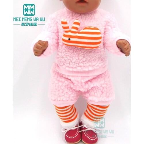 Baby clothes for doll fit 43cm toy born doll accessories and American doll Cartoon casual set