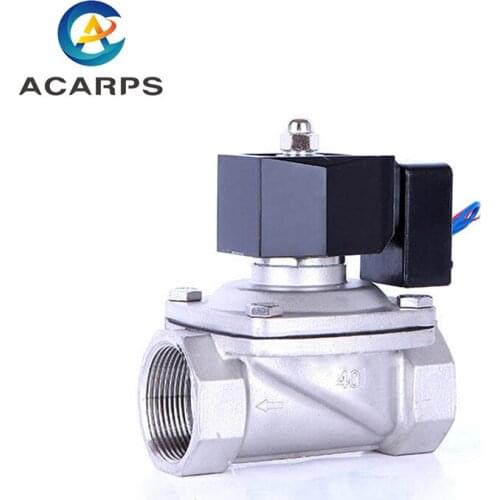 1-1/2" Energy Saving Normally Closed Stainless Steel Solenoid Valve Switch Valve Water Valve 24 Hours Energize Not Fever