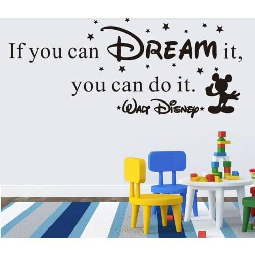 IF YOU CAN DREAM IT YOU CAN DO IT Inspiring Quotes Wall Stickers Home Art Decor Decal Mural Wall Stickers For Kids Rooms