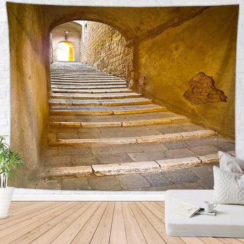 Beautiful Town Road Tapestry Wall Decor Bedroom Villa House Scenery Home Room Decoration Scene Layout Wall Hanging Blanket Mural