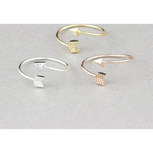 One Direction Arrow Rings For Women Aneis Feminino Minimalist Jewelry Rose Gold Color Bague Adjustable Knuckle Ring couple gift