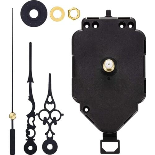 Quartz Wall Swing Clock Movement With Hands Black Battery Powered Repair Set