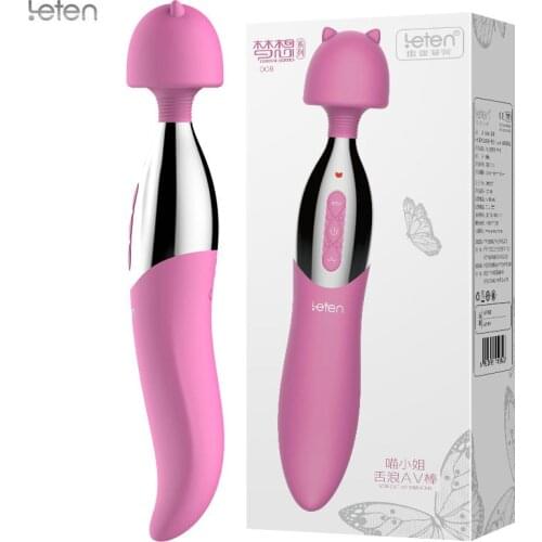 Leten Double Vibration Rechargeable Heating G-Spot Vibrator for Woman Magic Wand Body Massager Vagina Clitoris Stimulate Sex Toy