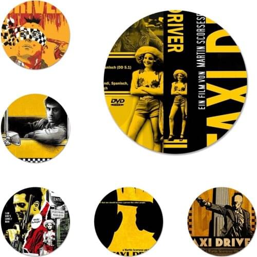 58mm Taxi Driver 1976 Movie Poster Icons Pins Badge Decoration Brooches Metal Badges For Clothes Backpack Decoration