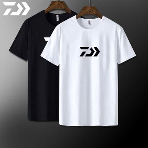 Daiwa Fishing Clothing Men Sport T Shirt Cotton Breathable Fishing Shirt Short Sleeve T-shirts Outdoor Casual Top Fishing Tshirt