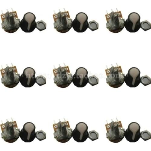 WTH148 potentiometer kit(with cap) 9 Values * 1PCS=9PCS 15MM 3PIN B1K 2K 5K 10K 20K 50K 100K 500K 1M Assorted pack set