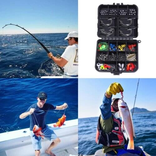 160/187pcs Fishing Accessories Kit Jig Hooks Fishing Set with Tackle Box Fishing Tackle Boxes for Fishing Lovers